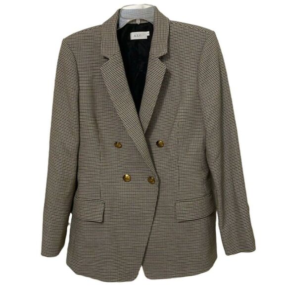 A.L.C. Sedgwick Double Breasted Houndstooth Blazer Womens Size 10 Career Classic - Picture 1 of 11